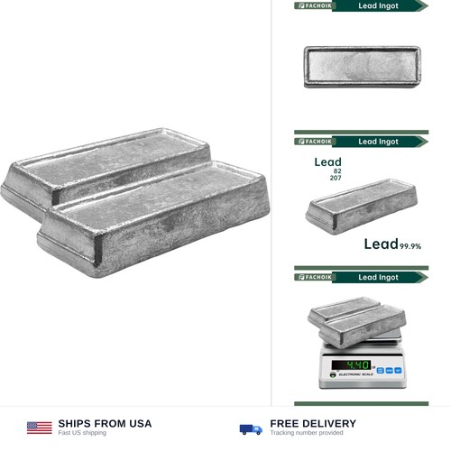Lead ingots pure 4 - ingots, 4.4lb